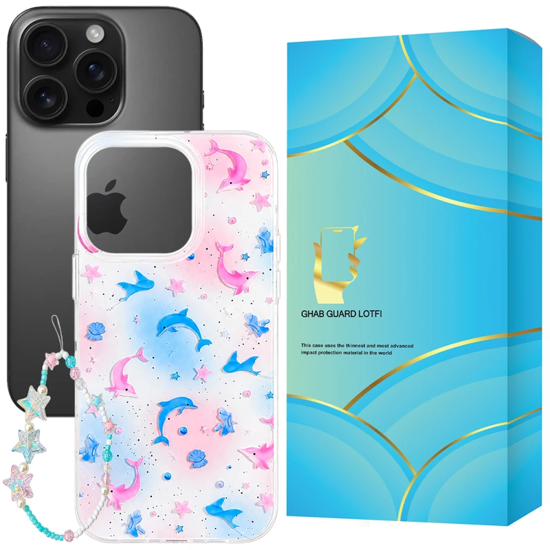 کاور قاب گارد لطفی مدل DOLPHIN مناسب برای گوشی موبایل اپل iPhone 16 Pro به همراه بند آویز