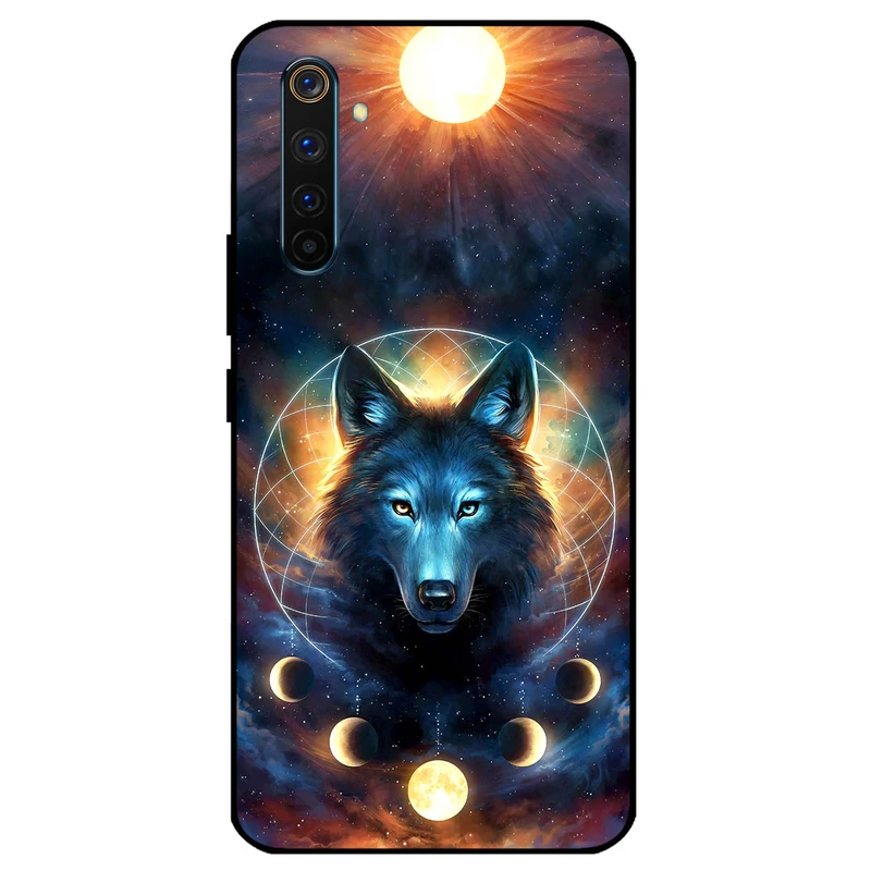 کاور مگافون طرح گرگ و ماه مدل 8006 مناسب برای گوشی موبایل ریلمی 6 Pro    