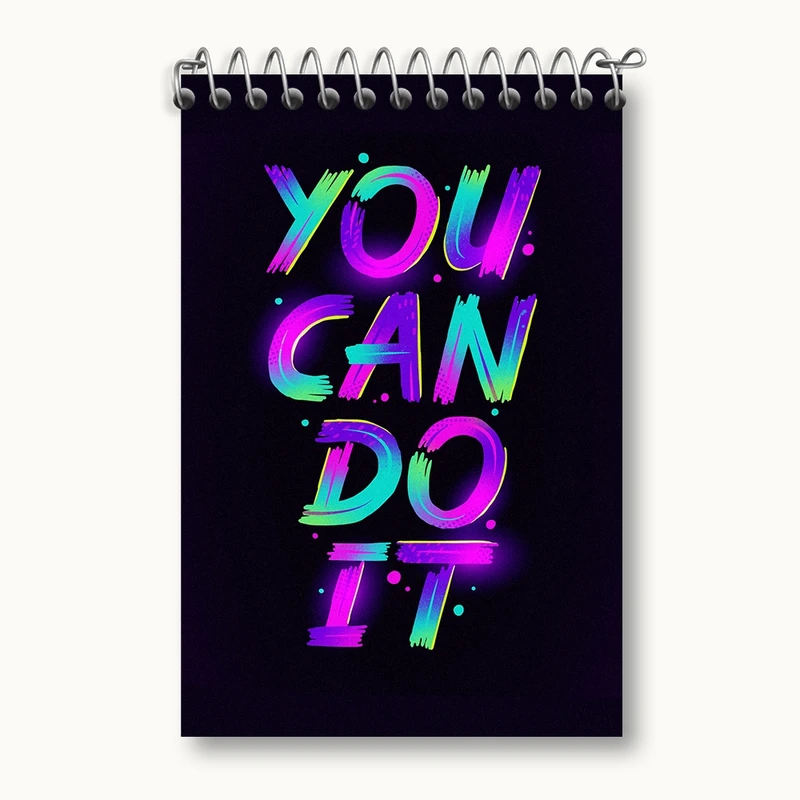 دفتر یادداشت 50 برگ خندالو مدل You Can Do It کد F1503