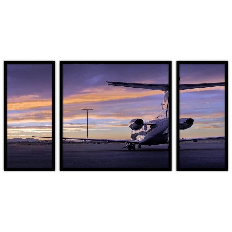 تابلو بکلیت طرح هواپیما و فرودگاه مدل B-bu3635 مجموعه 3 عددی