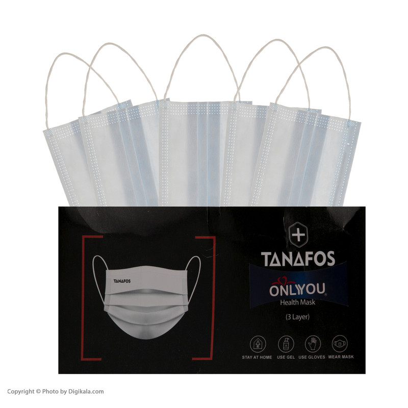 ماسک تنفسی اونلی یو مدل تنفس کد Blu 602 بسته 50 عددی