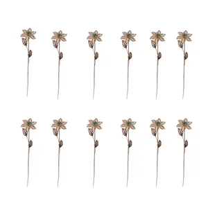 گل فیروزه کوبی مسی کد 101 بسته 12 عددی