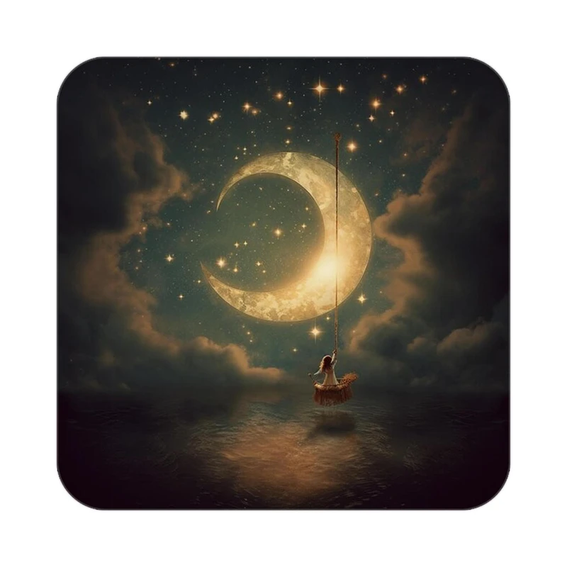 زیر لیوانی کاکتی طرح ماه و ستاره مدل mp53295