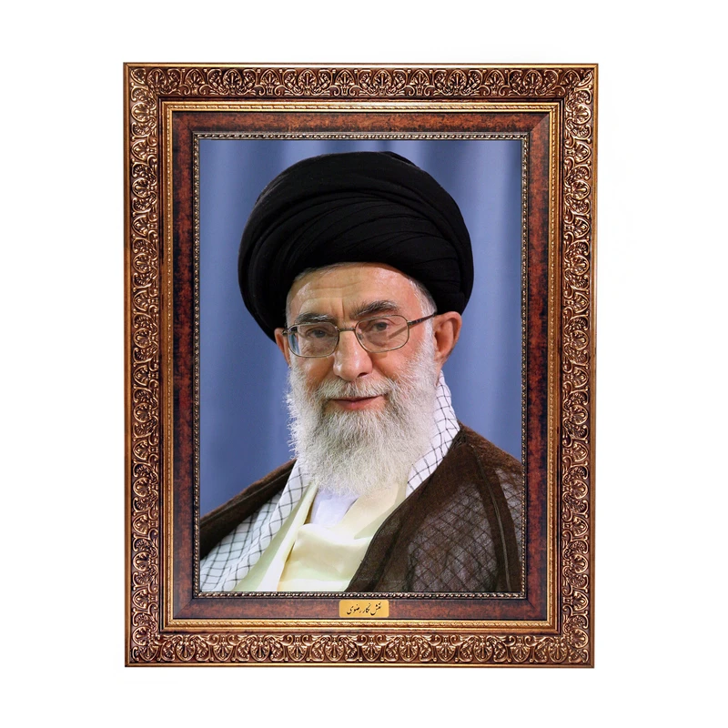 تابلو فرش ماشینی نقش نگار رضوی طرح رهبر شهید حضرت آیت الله خامنه ای کد 9591KC