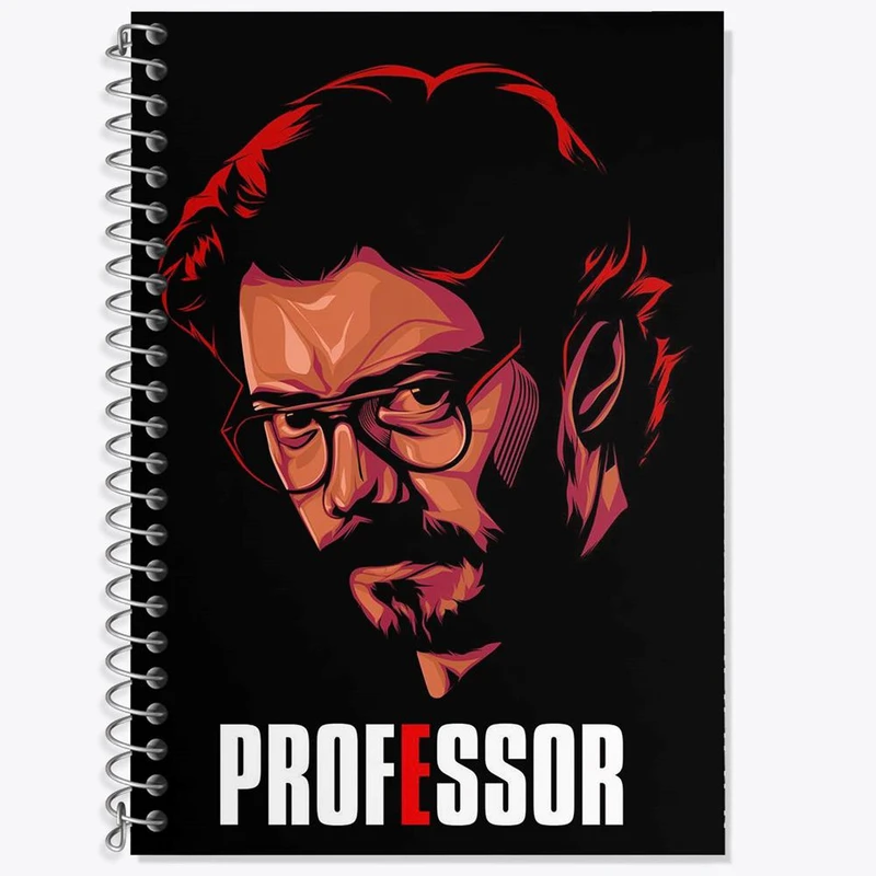 دفتر زبان 50 برگ خندالو مدل سه خط طرح پروفسور سریال Money Heist کد 3242