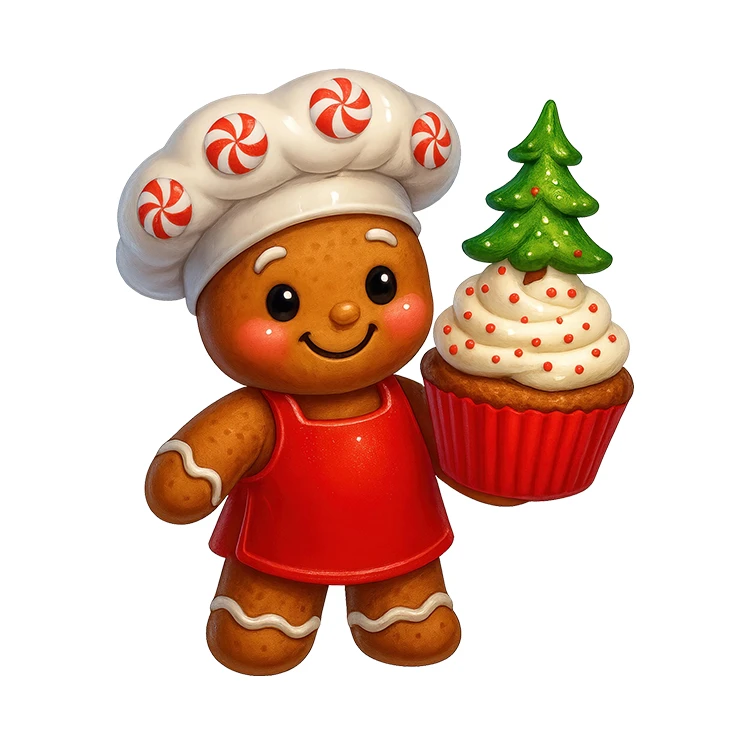 استیکر پارچه و لباس پاد آفرین مدل کریسمس طرح کوکی بیسکویت کد S3117