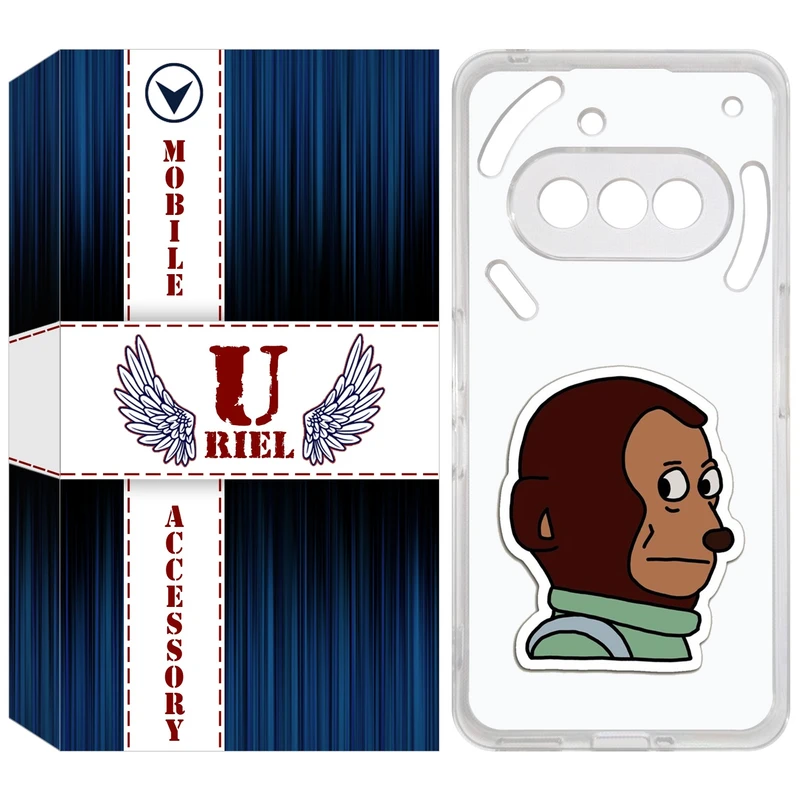 کاور یوریل مدل Clear کد 88 طرح میمون مناسب برای گوشی موبایل ناتینگ Phone 3a