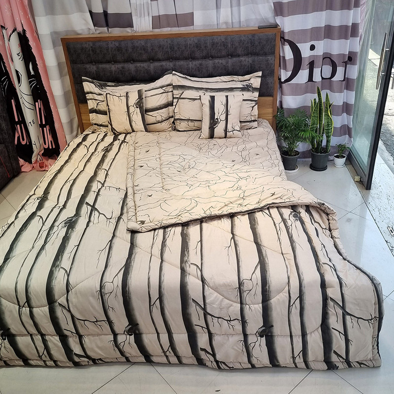 سرویس روتختی مدل نخ کتان 2 نفره 6 تکه