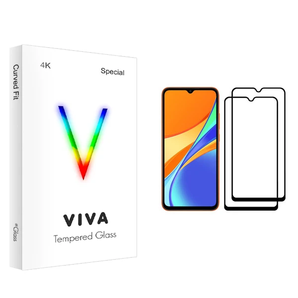 محافظ صفحه نمایش ویوا مدل 4K مناسب برای گوشی موبایل شیائومی Redmi 9C بسته دو عددی