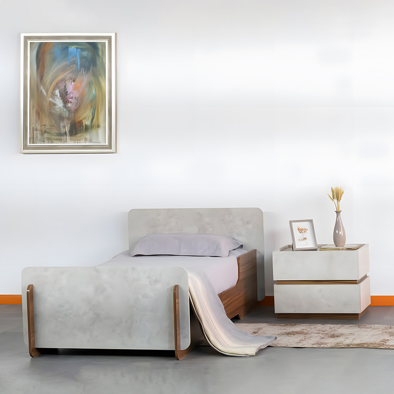 تخت خواب یک نفره پک شو چوب مدل Barana سایز 90x210 سانتی متر