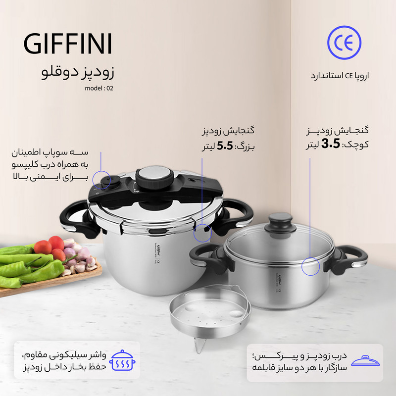 زودپز دوقلو جی فی نی مدل 02