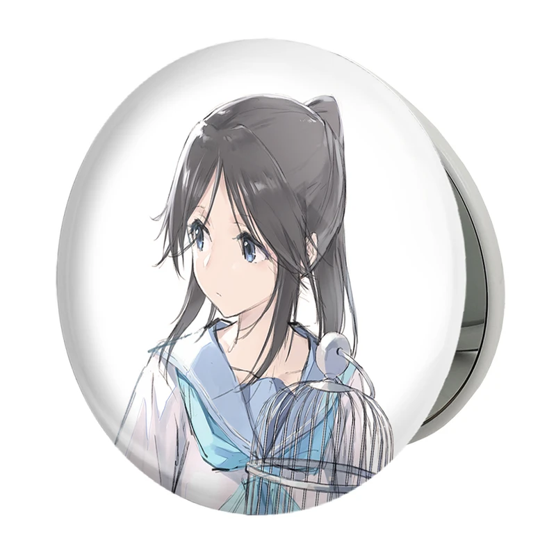 آینه جیبی خندالو طرح کاساکی انیمه لیز و پرنده آبی مدل تاشو کد 23830 