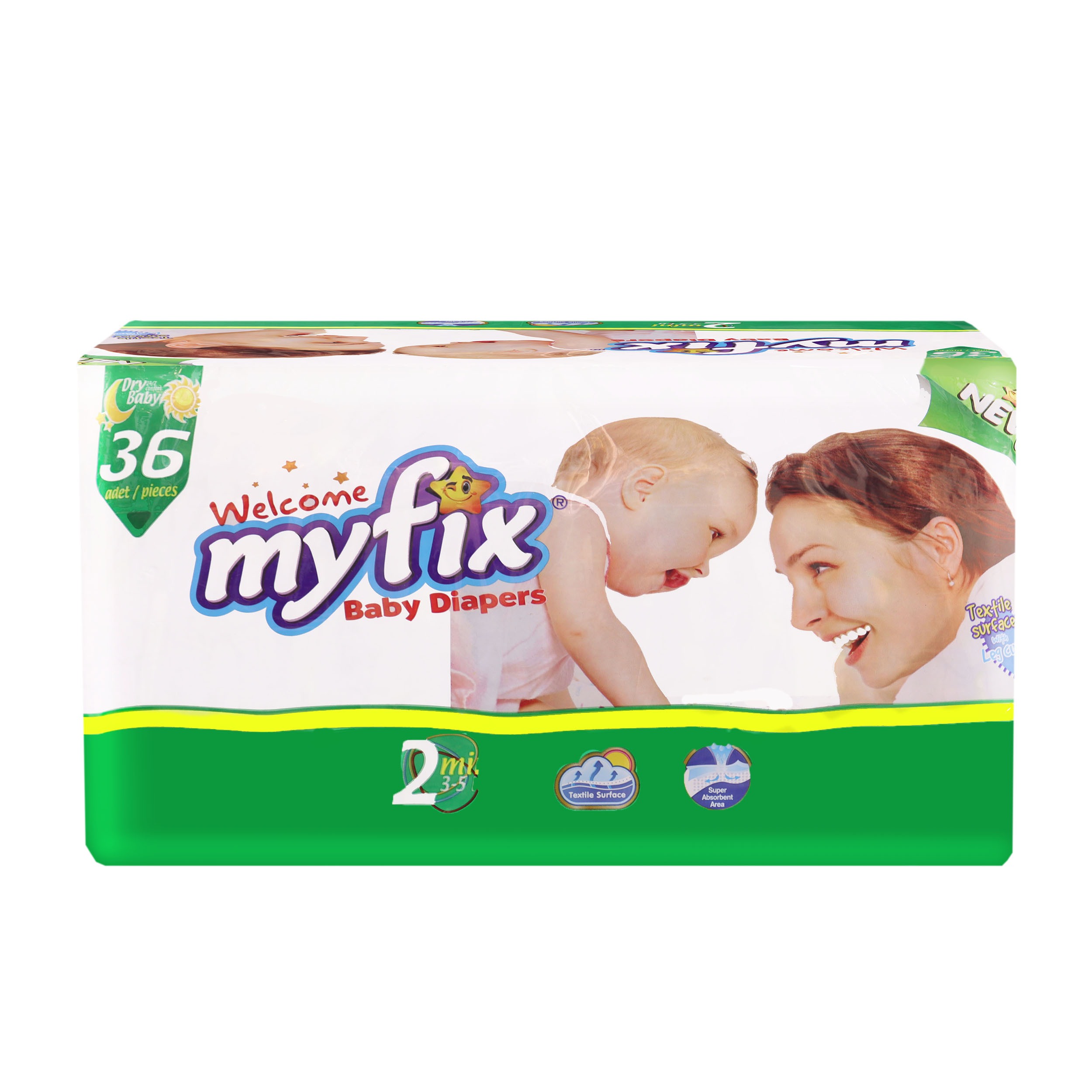 پوشک بچه مای فیکس مدل mini سایز 2 بسته 36 عددی