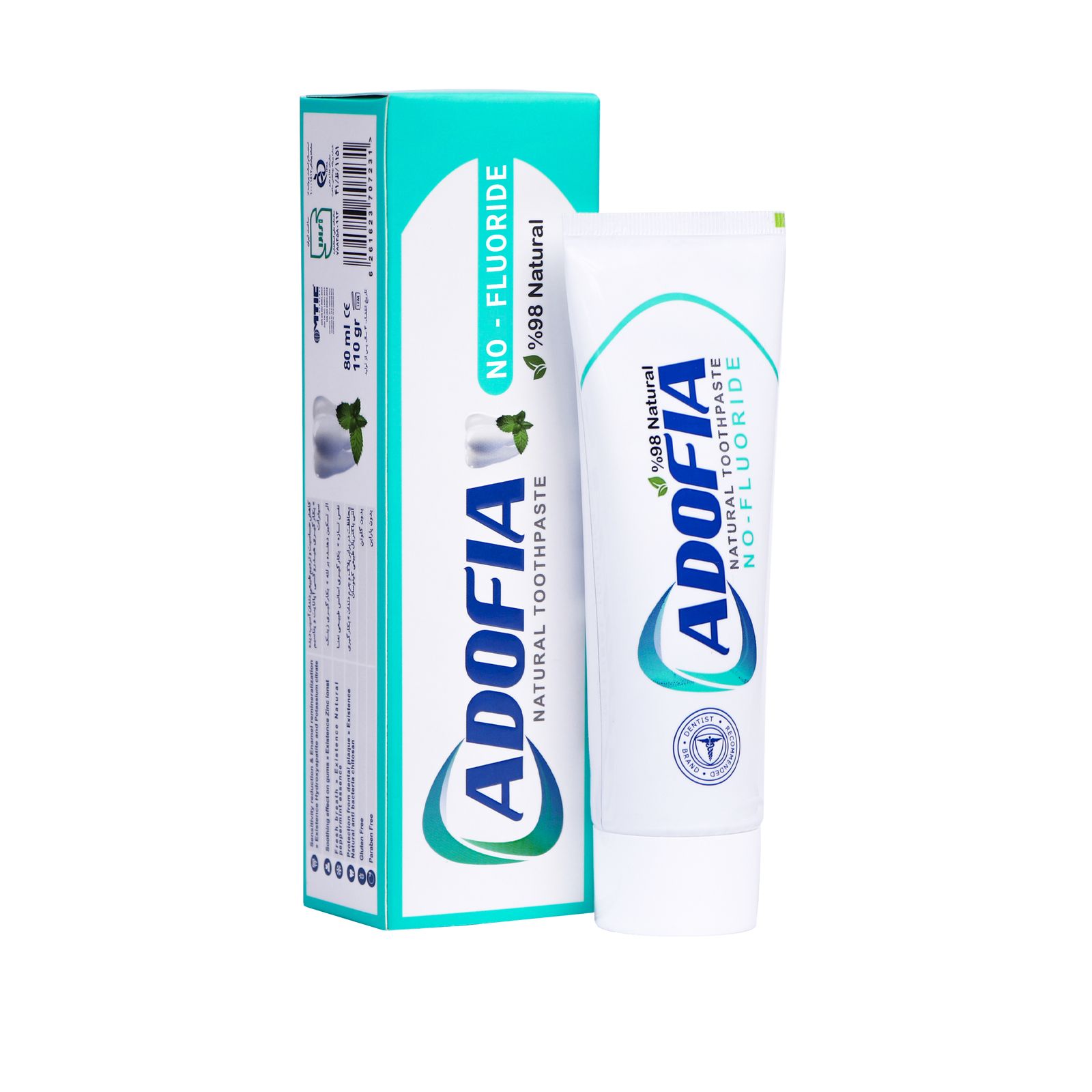 خمیر دندان آدوفیا مدل بدون فلوراید حجم 80 میلی لیتر - - 4