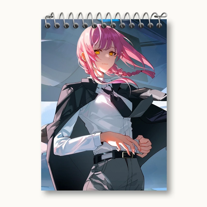 دفتر یادداشت 50 برگ خندالو مدل ماکیما انیمه مرد اره ای Chainsaw Man کد 17950