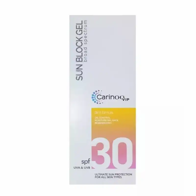 ژل ضد آفتاب کارینو وی آی پی مدل 3in1 SPF30 حجم 250 میلی لیتر