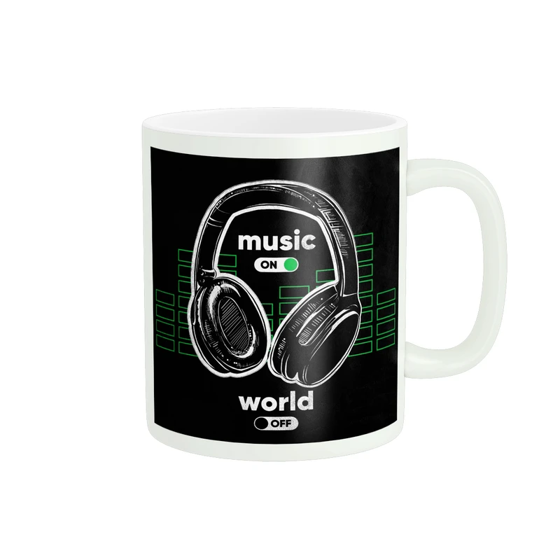 ماگ پادآفرین مدل موسیقی طرح موزیک و هدفون کدPM463