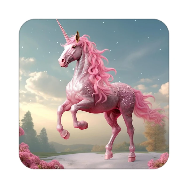 زیر لیوانی کاکتی طرح اسب تک شاخ و یونیکورن مدل mp29113