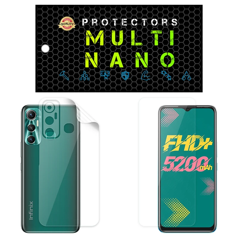 محافظ صفحه نمایش مولتی نانو مدل X-SFT مناسب برای گوشی موبایل اینفینیکس Hot 11 به همراه محافظ پشت