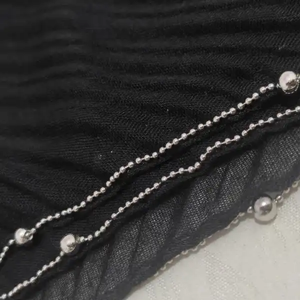 شال زنانه مدل نخی پلیسه حاشیه زنجیری کد zanjiri20