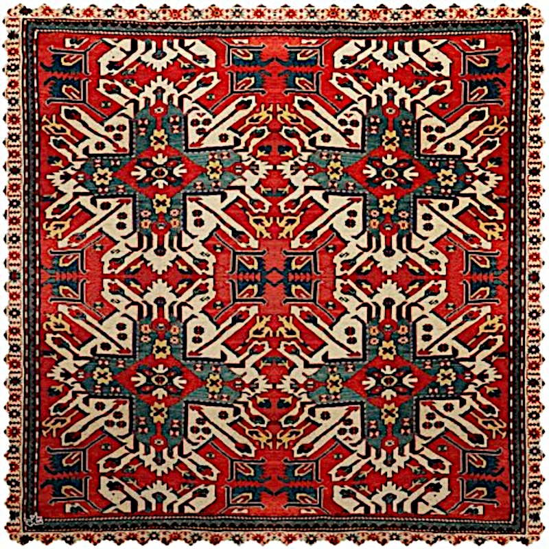 رومیزی مدل فرش ترنج مربع