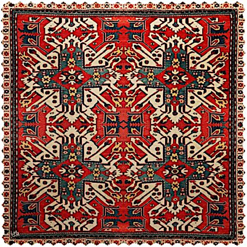 رومیزی مدل فرش ترنج مربع