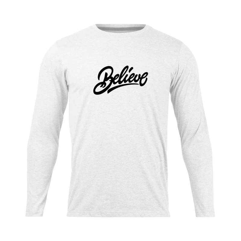 تی شرت آستین بلند مردانه مدل  believe_N1_0353 رنگ سفید
