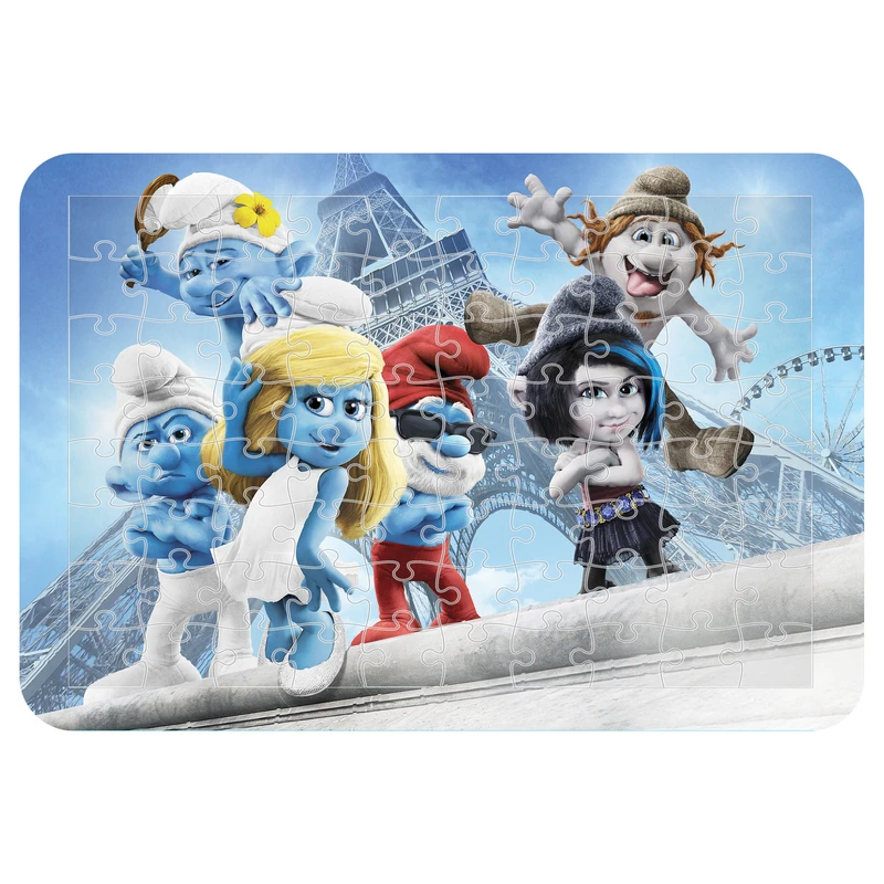 پازل 54 تکه اطلس آبی طرح کارتون اسمورف ها مدل P1163