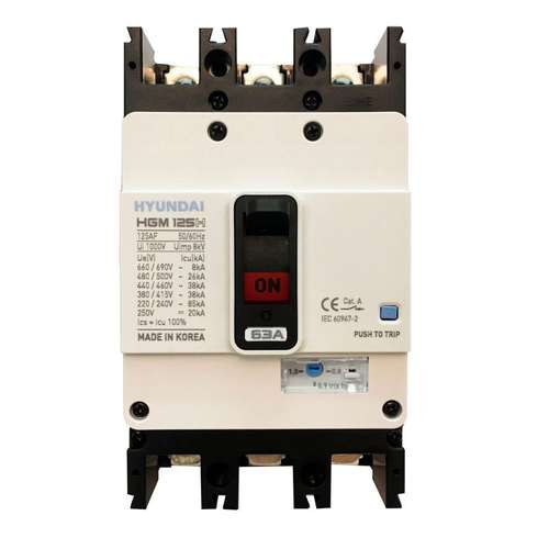 کلید اتوماتیک هیوندای مدل HGM125H-F ظرفیت 63 آمپر
