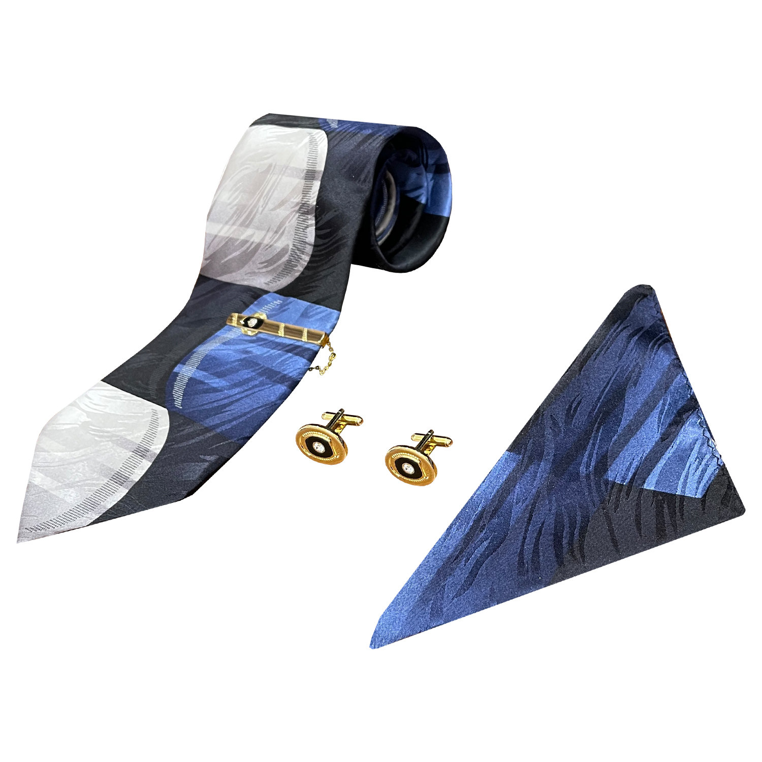 ست کراوات و دستمال جیب و دکمه سردست مردانه جیورجیو بروتینی مدل 9648BL