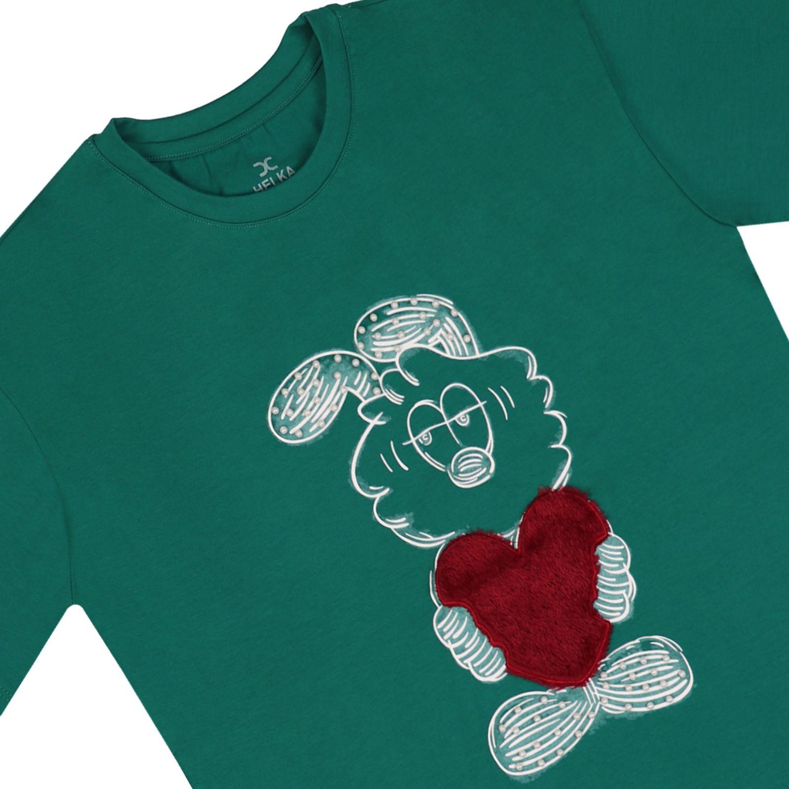 تی شرت آستین کوتاه زنانه هلکاپاژ مدل خرگوش - - 2