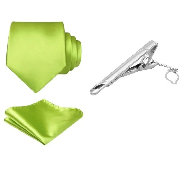 ست کراوات و دستمال جیب و گیره کراوات مردانه مدل TVF کد 42