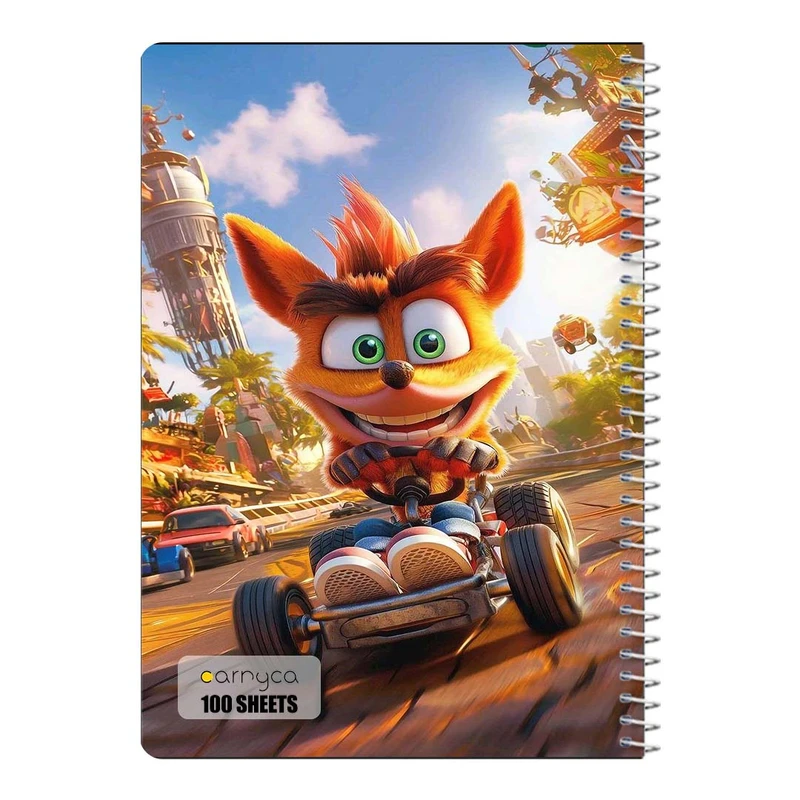 دفتر مشق 100 برگ سیمی کارنیکا طرح کرش بندیکوت Crash Bandicoot کد 40592