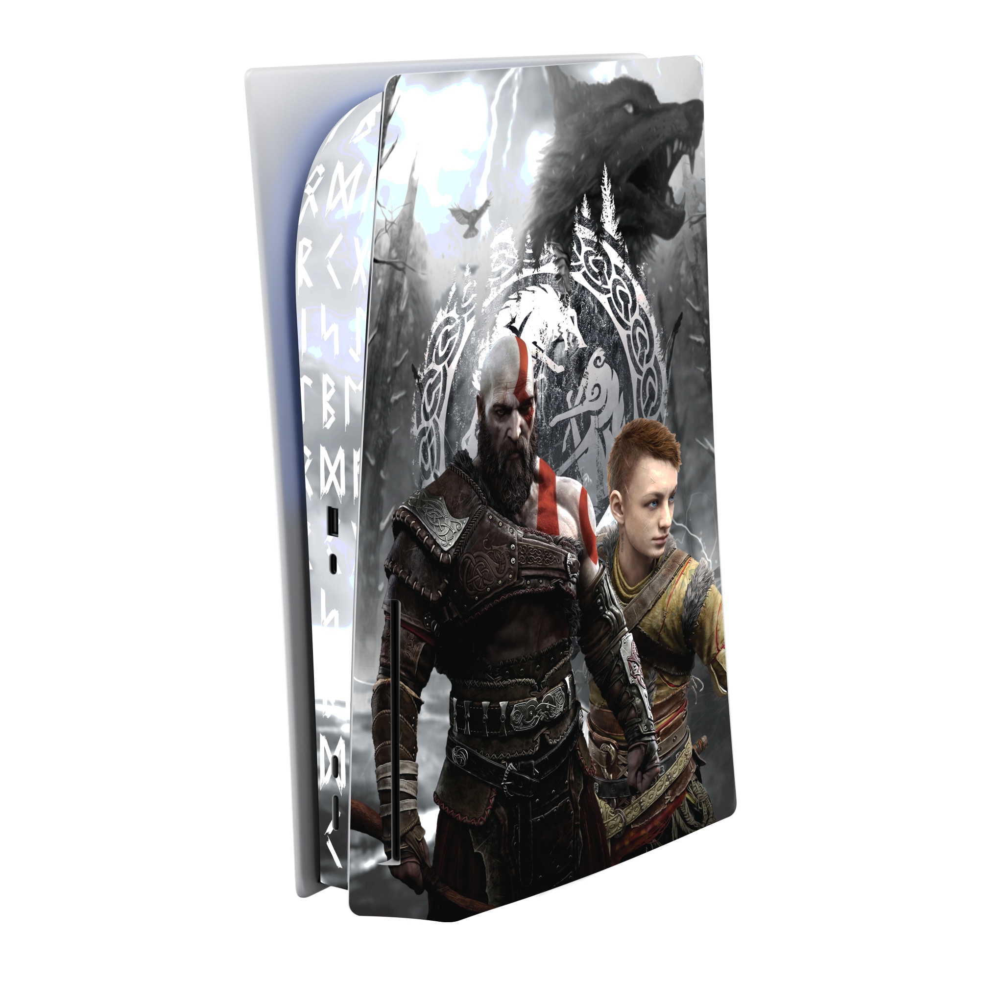 برچسب کنسول بازی PlayStation 5 اس ای گییرز طرح God of War Ragnarok 01 مدل استاندارد