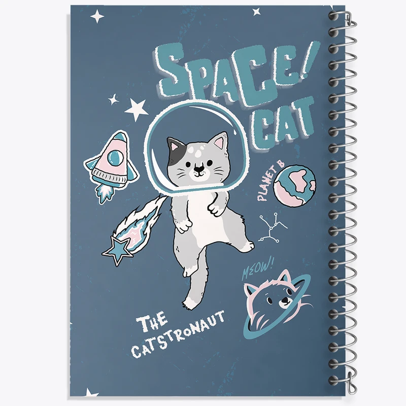 دفتر نت موسیقی 50 برگ خندالو مدل گربه فضانورد کد N1009