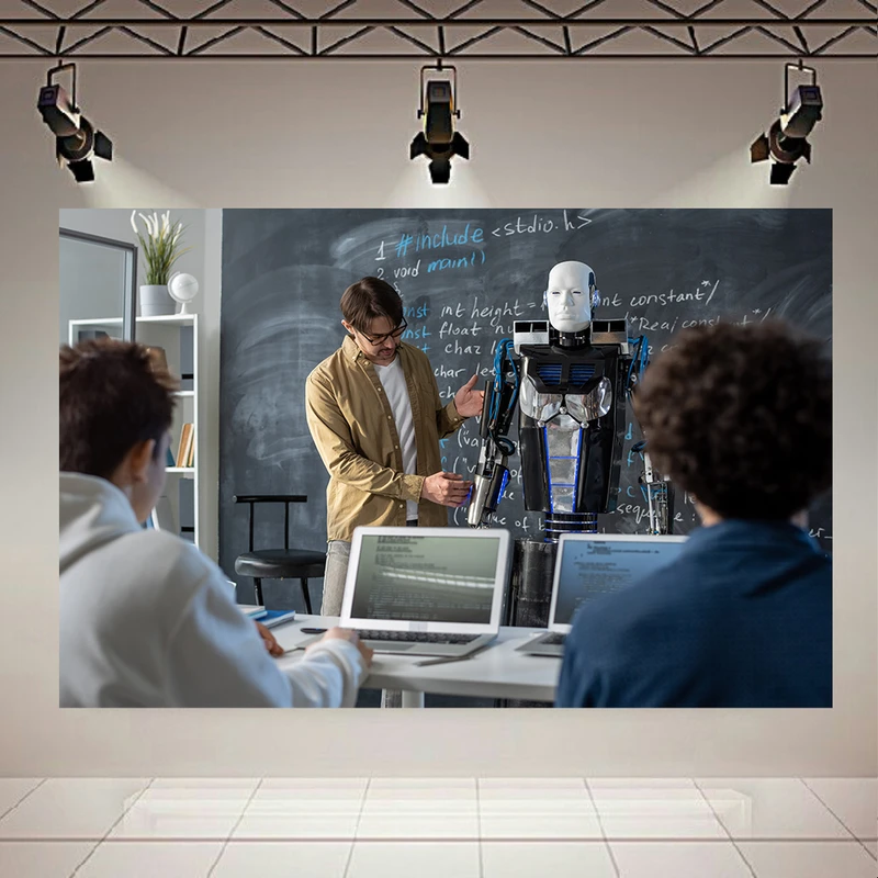 تابلو بوم طرح مخمل معلم مدل ربات هوشمند کد AR305341