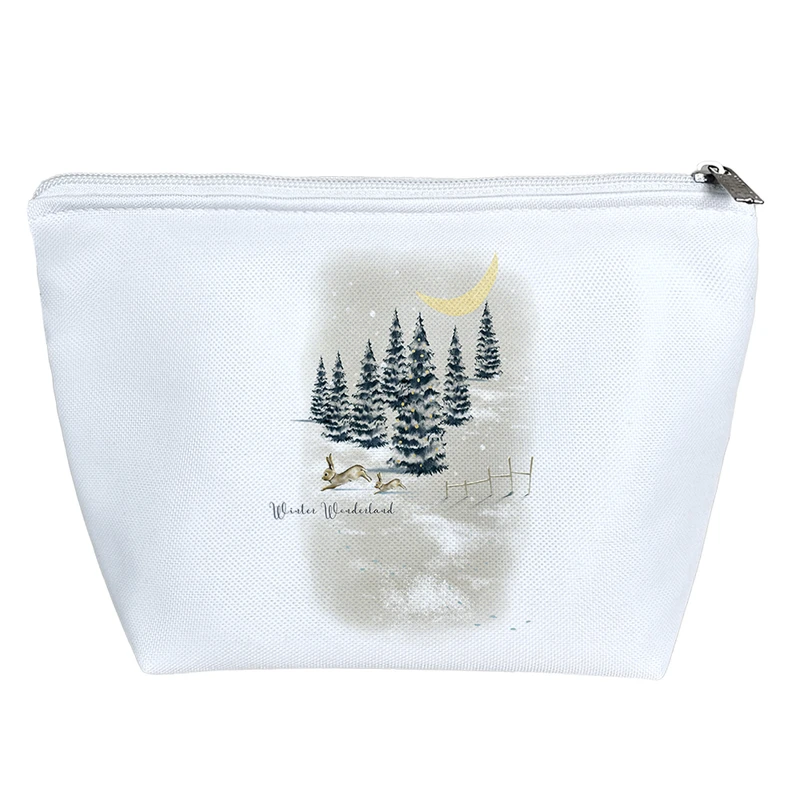 کیف لوازم آرایش دخترانه خندالو مدل منظره برفی کد H1084