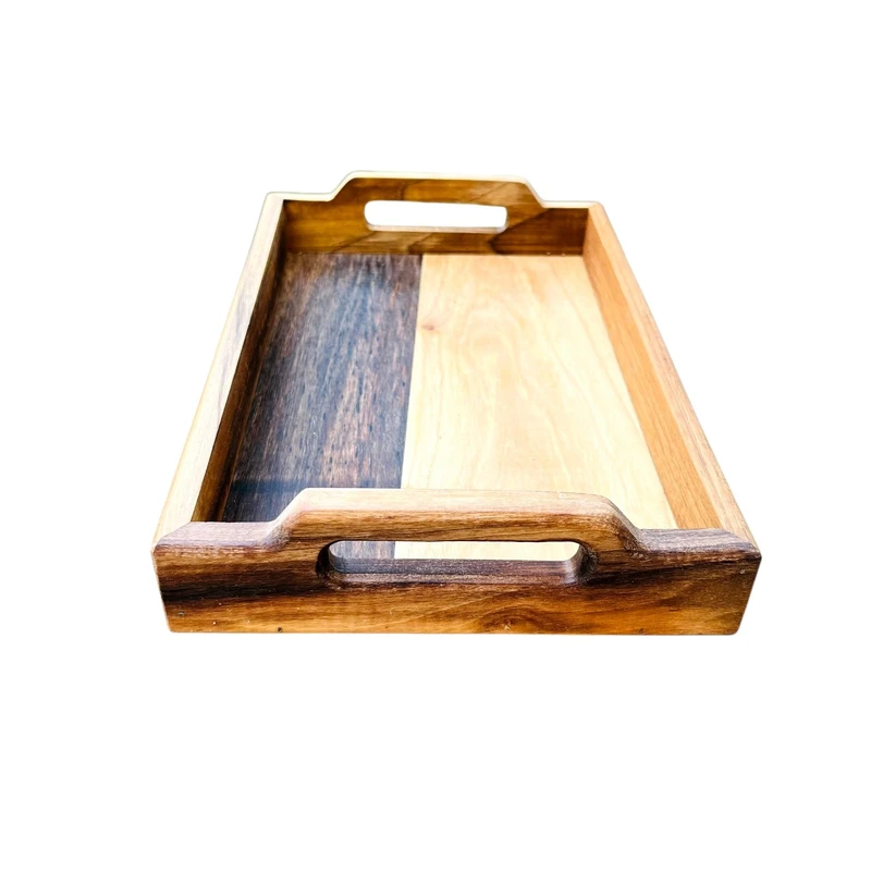 سینی دسته دار مدل چوبی سایز 30*20 سانتی متر