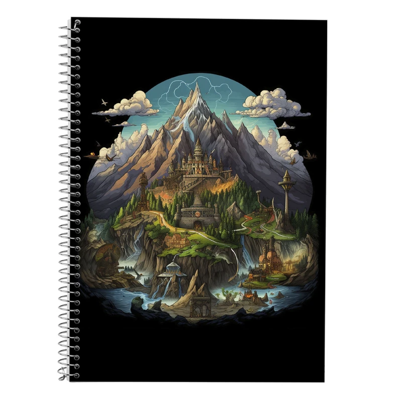 دفتر زبان 50 برگ مدوپد مدل سه خط طرح  ارباب حلقه ها The Lord of the Rings کد DF2998