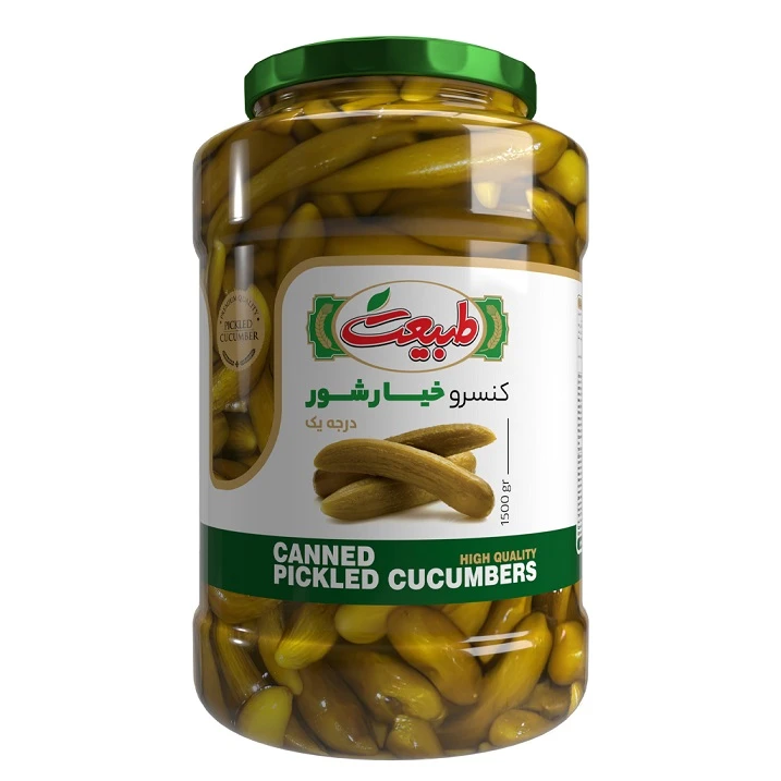 خیارشور نمکی، سرکه‌ای درجه یک طبیعت - 1500 گرم 
