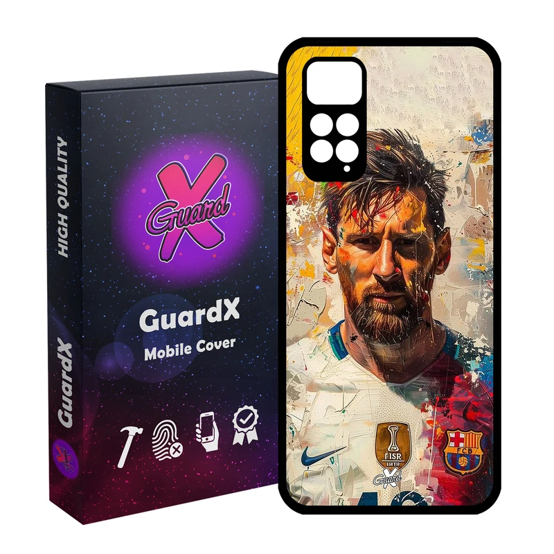 کاور گارد ایکس طرح لیونل مسی مدل Glass10703 مناسب برای گوشی موبایل شیائومی Redmi Note 11S/ Note 11 4G