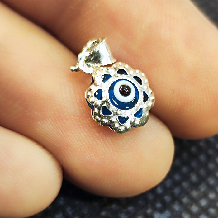 آویز گردنبند نقره زنانه مدل چشم نظر کد 26