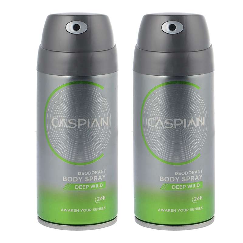 اسپری بدن مردانه کاسپین مدل  DEEP WILD حجم 150 میلی لیتر مجموعه 2 عددی