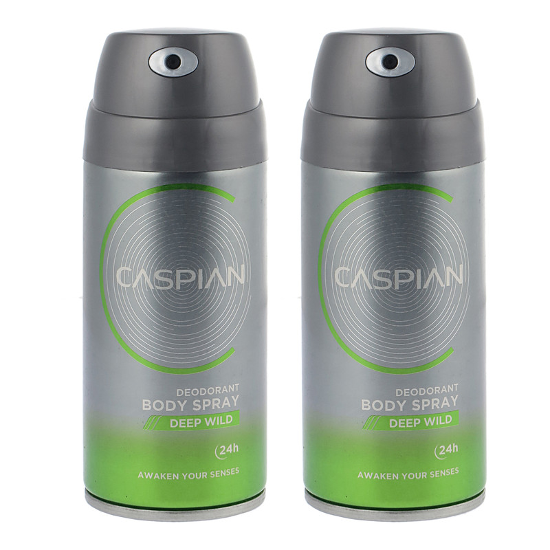 اسپری بدن مردانه کاسپین مدل  DEEP WILD حجم 150 میلی لیتر مجموعه 2 عددی