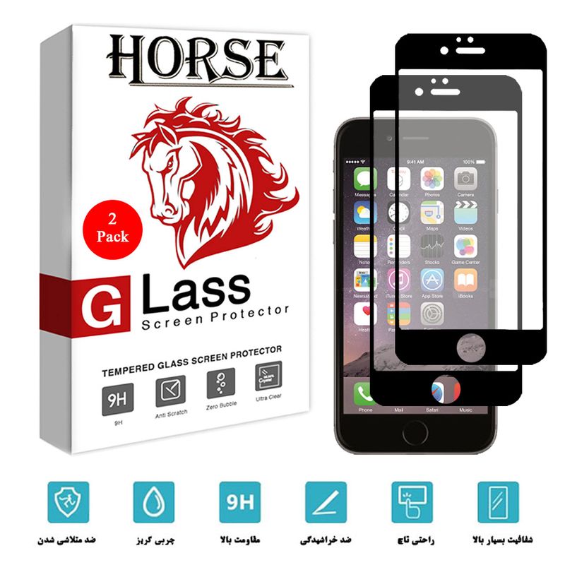 محافظ صفحه نمایش سرامیکی هورس مدل CMT مناسب برای گوشی موبایل اپل iPhone 6s بسته دو عددی