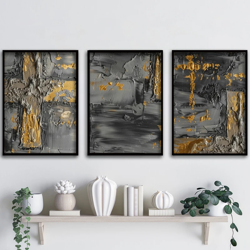 تابلو آتریسا طرح آبستره مدل ATA159 مجموعه 3 عددی 