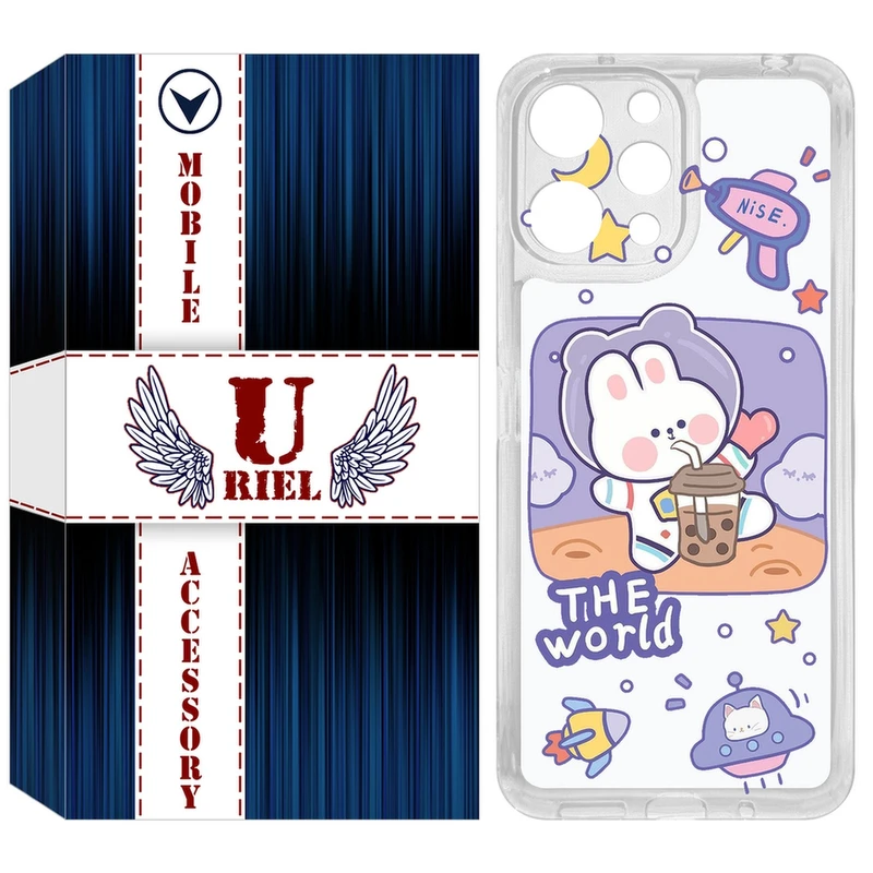 کاور یوریل مدل Clear کد 8 طرح خرگوش فضانورد مناسب برای گوشی موبایل شیائومی Redmi 12 4G / 12 5G