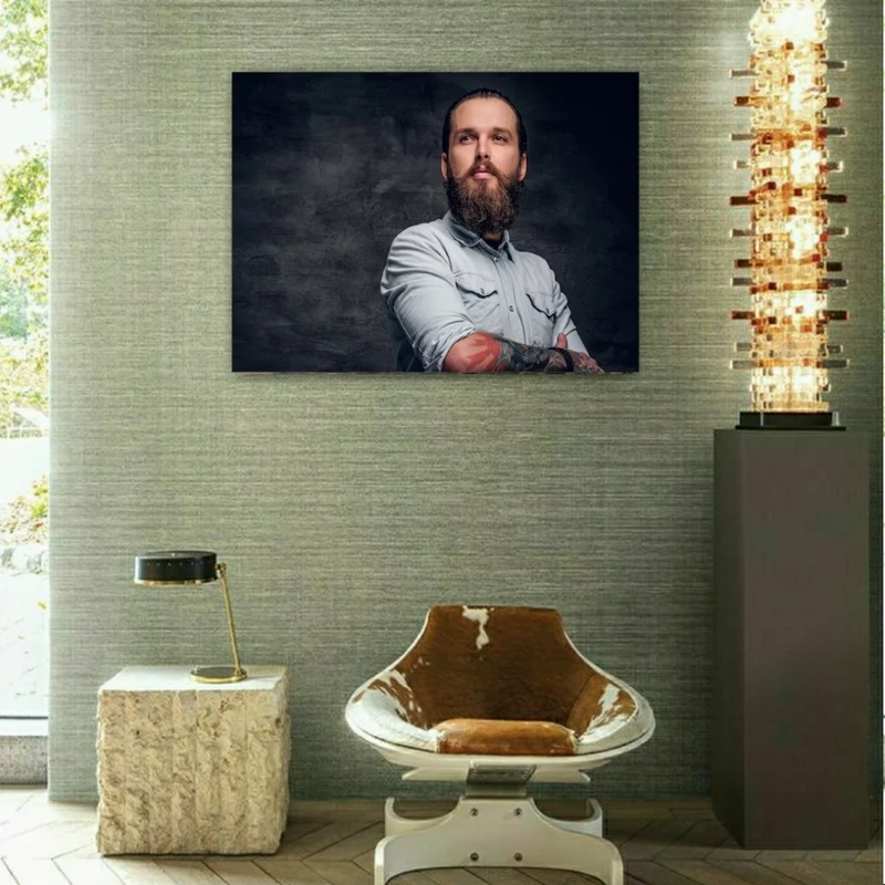 تابلو شاسی طرح مخمل آرایشگاه مردانه کد BK1181