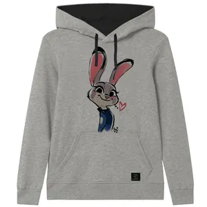 هودی دخترانه 27 مدل زوتوپیا کد V82 رنگ طوسی