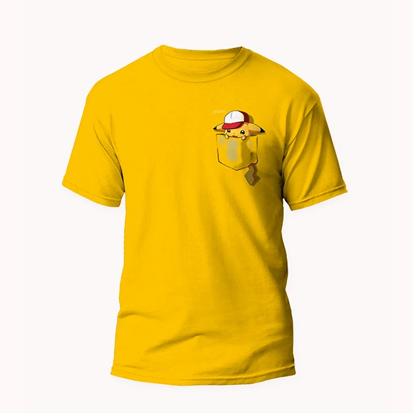تی شرت آستین کوتاه مردانه مدل جیب پوکمون کد  mo033